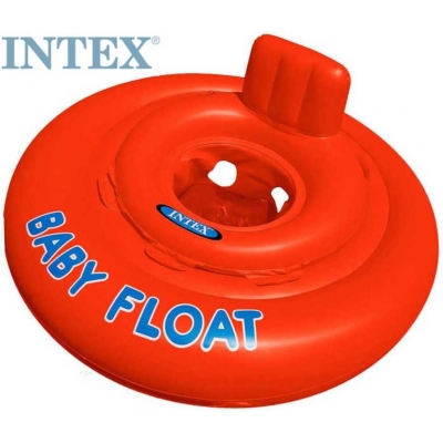 INTEX Baby float červený kruh s otvory na nohy 76 cm tkz. křížem