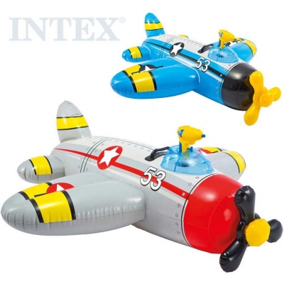INTEX Dětské plavidlo letadlo 132x130cm vozidlo s vodní pistolí 2 barvy 57537