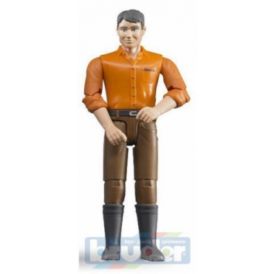BRUDER 60007 Figurka muž hnědé kalhoty oranžová košile