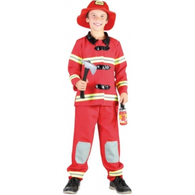 KARNEVAL Šaty Požárník hasič vel.M (120-130cm) 5-9 let KOSTÝM