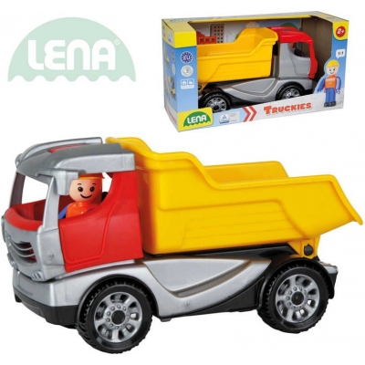 LENA Truckies sklápěč 22cm set baby autíčko + panáček 01620 plast