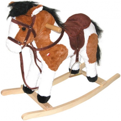 Kůň (koník) houpací plyšový na baterie se zvukem