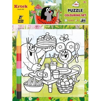 JIRI MODELS Omalovánkové puzzle set s voskovkami Krtek (Krteček)