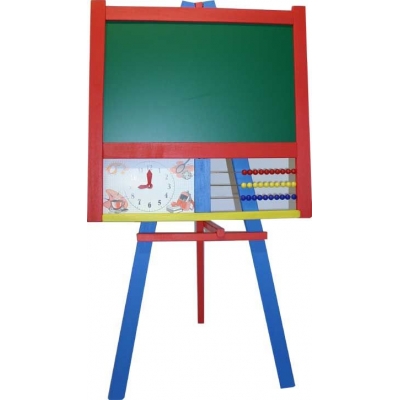 Tabule barevná magnetická školní trojnožka s počítadlem a hodinami