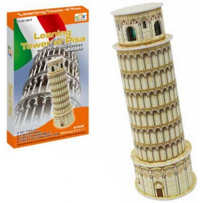 PUZZLE 3D Skládačka slavné stavby Šikmá věž v Pise 8 dílků v krabici