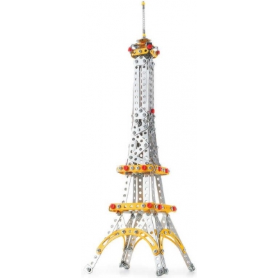 MALÝ MECHANIK Eiffelova věž 447 dílků kovová STAVEBNICE typu Merkur