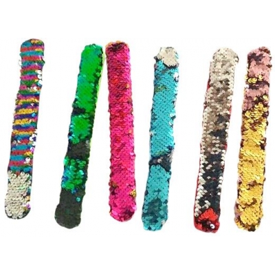 PLYŠ Náramek Lolli Popz s rolující páskou plyšový 22x3cm s flitry různé barvy