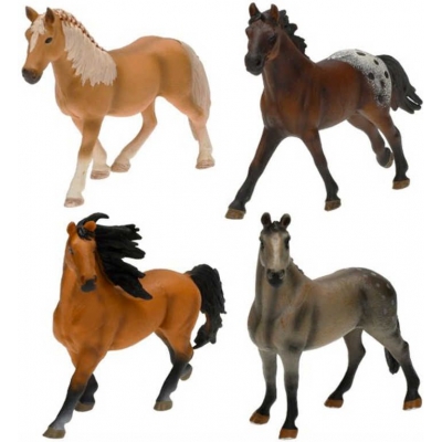 Kůň plastová figurka 14cm různé druhy v sáčku