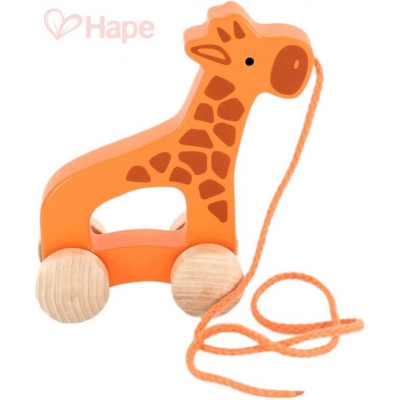 HAPE DŘEVO Baby žirafa tahací 15cm pro miminko *DŘEVĚNÉ HRAČKY*