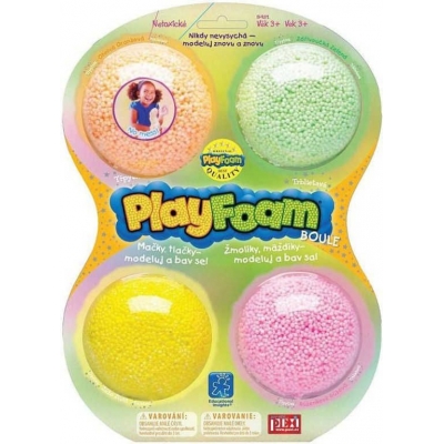 PEXI PlayFoam modelína pěnová boule třpytivá dětská modelína set 4 ks
