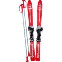 PLASTKON Lyže carvingové Baby Ski 90cm Červené s vázáním a holemi